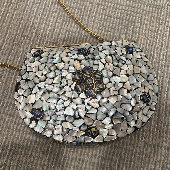 Bags Gold Tone And Pearl Like Hard Case Purse Poshmark